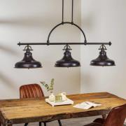 Hanglamp Emery in industriële stijl brons 3-lamps