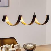 LED hanglamp Helix, zwart-goud, 80 cm