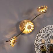 LED-wandlamp Bloom 3-lamps goud