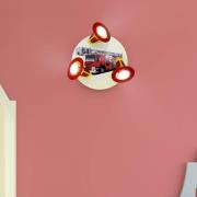 Wandlamp Brandweerauto, rood-geel, 3-lamps