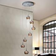 LED hanglamp Arian met kristallen, 7-lamps