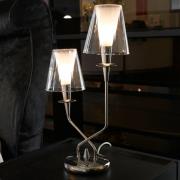 Tafellamp Opera, 2-lamps, heldere kappen