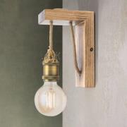 Wandlamp Bassena van licht echt hout