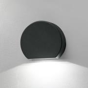 Ronde LED buitenwandlamp Pill in donkergrijs