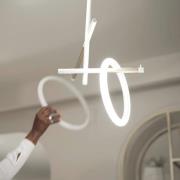 LED plafondlamp Ulaop, twee ringen, wit