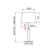 Aluminor Quatro Up tafellamp eiken licht/chroom