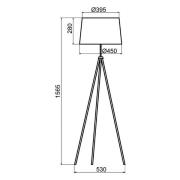 Aluminor Tropic vloerlamp zwart, kabel geel