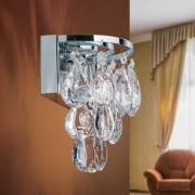 Wandlamp Celeste met K9-kristallen, chroom