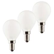 LED druppellamp E14 3W 2.700K 3 per set 470lm mat