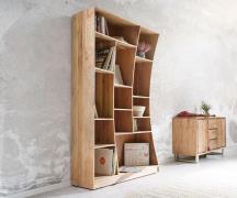 DELIFE Boekenkast Live-Edge 121 cm van acacia natuur links