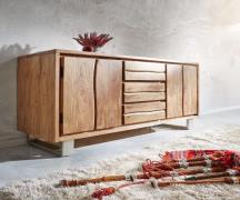 DELIFE Dressoir Live-Edge 172 cm acacia natuur 3 laden 4 deuren