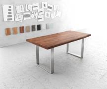 DELIFE Eettafel Edge 180x90 XL acacia bruin roestvrijstaal smal Live-E...
