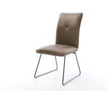 DELIFE Eetkamerstoel Maddy-Flex microvelours taupe vintage slipframe z...