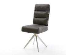 DELIFE Eetkamerstoel Pela-Flex microvelours antraciet vintage kruisfra...