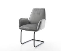 DELIFE Sledemodel Zoa-Flex fluweel grijs sledemodel rond zwart pocketv...