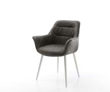 DELIFE Eetkamerstoel Kaira-Flex microvelours antraciet vintage 4-poot ...