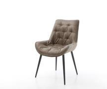 DELIFE Eetkamerstoel Taimi-Flex microvelours taupe vintage 4-poot coni...