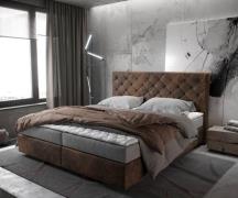 DELIFE Boxspring-bed Dream-Great 180x200 cm bruin vintage met matras e...