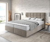 DELIFE Boxspringbed Dream-Fine 160x200 microvezel Beige