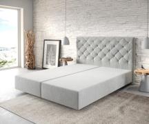 DELIFE Boxspring-frame Dream-Great 160x200 microvezel zilvergrijs