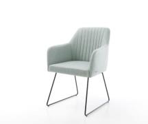 DELIFE Eetkamerstoel Greg-Flex stripes mint slipframe zwart pocketveer...