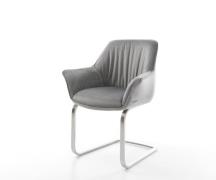 DELIFE Sledemodel Keila-Flex met armleuning fluweel grijs sledemodel v...