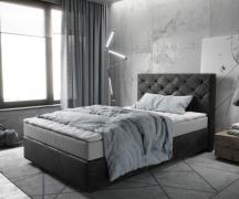 DELIFE Boxspringbed Dream-Great 140x200 microvezel antraciet Vintage