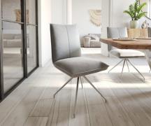 DELIFE Eetkamerstoel Lelio-Flex fluweel grijs kruisframe conisch roest...