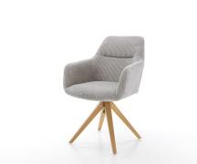 DELIFE Eetkamerstoel Pejo-Flex koord zilver grijs houten frame hoekig ...