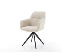 DELIFE Eetkamerstoel Pejo-Flex koord beige kruisframe hoekig zwart poc...