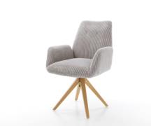 DELIFE Eetkamerstoel Zoa-Flex koord zilver grijs houten frame hoekig n...