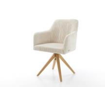 DELIFE Eetkamerstoel Greg-Flex koord beige houten frame hoekig natuur ...