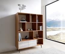 DELIFE Boekenkast  Kleo 115x150 cm acacia natuur 2 deurs hoekonderstel...