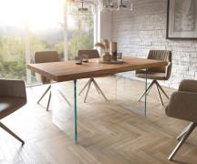 DELIFE Eettafel Edge 160x90 XL acacia natuur glas Live-Edge