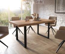 DELIFE Eettafel Edge 160x90 XL acacia natuur skid  zwart  Live-Edge