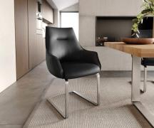 DELIFE Sledemodel Alja-Flex met armleuning echt leer zwart sledemodel ...