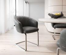 DELIFE Sledemodel Caja-Flex met armleuning microvelours antraciet vint...