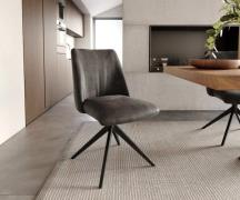 DELIFE Draaistoel Elso-Flex microvelours antraciet vintage kruisframe ...