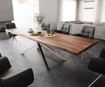 DELIFE Eettafel Edge 300x100 XL acacia bruin Kreuzframe rechthoek edel...