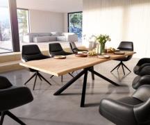 DELIFE Eettafel Edge 260x100 acacia natuur Kreuzframe rechthoek zwart ...