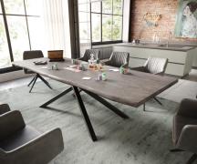 DELIFE Eettafel Edge 260x100 acacia platina  kruisframe rechthoek zwar...