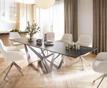 DELIFE Eettafel Edge 300x100cm Laminam® keramiek bruin middenpoot vlak...