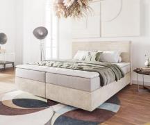 DELIFE Boxspringbed Dream-Well 180x200 cm Cord Beige met Pocketveringm...