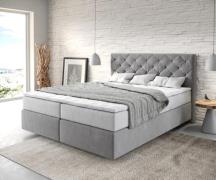 DELIFE Boxspringbed Dream-Great 160x200 cm Microvezel Grijs met TFK Ma...