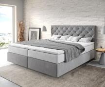 DELIFE Boxspringbed Dream-Great 180x200 cm Microvezel Grijs met TFK Ma...