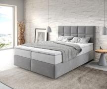 DELIFE Boxspringbed Dream-Fine 140x200 cm Microvezel Grijs met TFK Mat...