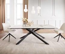 DELIFE Eetkamertafel Edge 200x100 keramiek Calacatta Luxe wit-goud-gri...