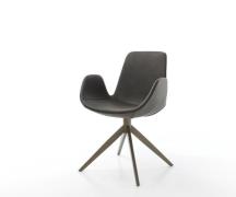 DELIFE Draaistoel Ilia-Flex met armleuning microvelours antraciet vint...