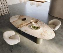 DELIFE Eettafel Edge ovaal 280x130 keramiek Minas Melange wit-beige Tr...