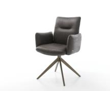 DELIFE Draaistoel Jova-Flex met armleuning microvelours antraciet vint...